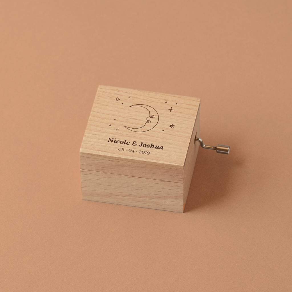 Beech Moon Music Box